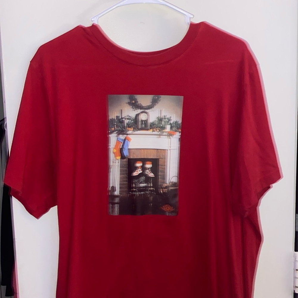 red Jordans christmas tshirt